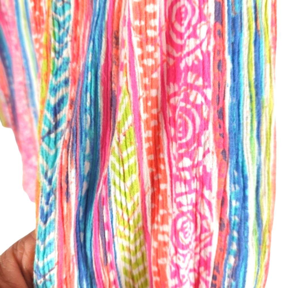 Appleseed’s Multicolor Button-Down Crinkked Long … - image 8